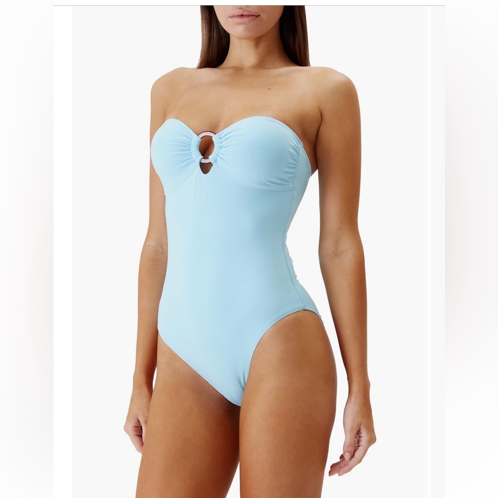 New Melissa Odabash Barbuda O-Ring Strapless one piece
